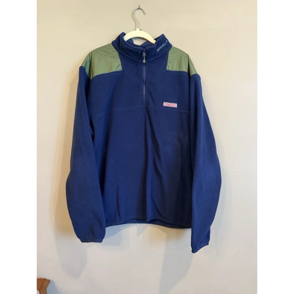 Vineyard Vines Keeneland Fleece Quarter Zip Equestrian XL Men's